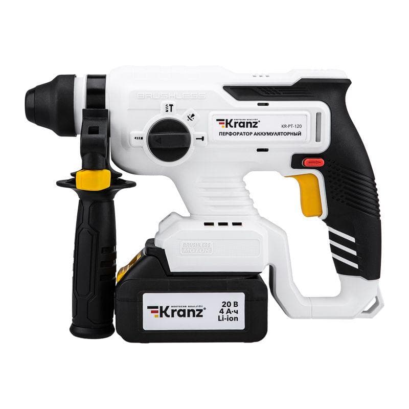 Перфоратор аккумуляторный SDS-plus 2.2Дж 1х4А.ч в кейсе Kranz KR-PT-120