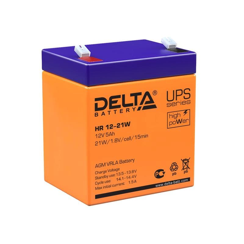 Аккумулятор UPS 12В 5А.ч HR 12-21 W Delta 4614010630002