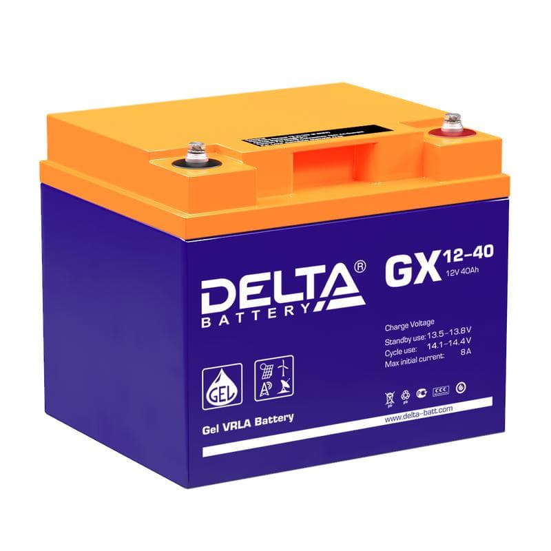 Аккумулятор 12В 40А.ч GX 12-40 Delta 4614010170011