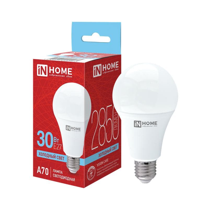 Лампа светодиодная LED-A70-VC 30Вт грушевидная 6500К холод. бел. E27 2850лм 230В IN HOME 4690612024165