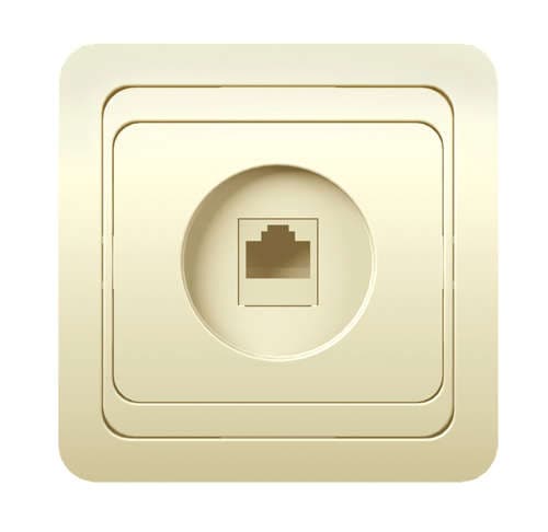 Розетка компьютерная 1-м СП Classic RJ45 10А IP20 крем. POWERMAN 1156520