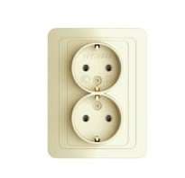 Розетка 2-м СП Classic 16А IP20 с заземл. крем. POWERMAN 1156522
